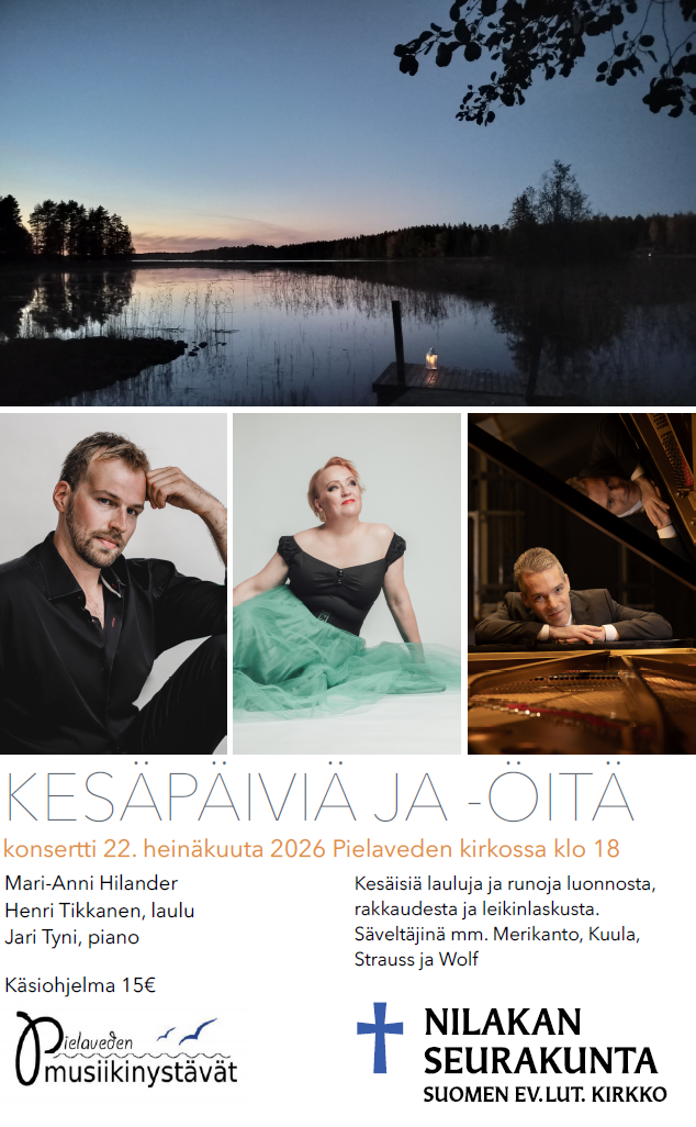 Kuvissa on kaunis maisema ja kuvia konsertin taiteilijoista