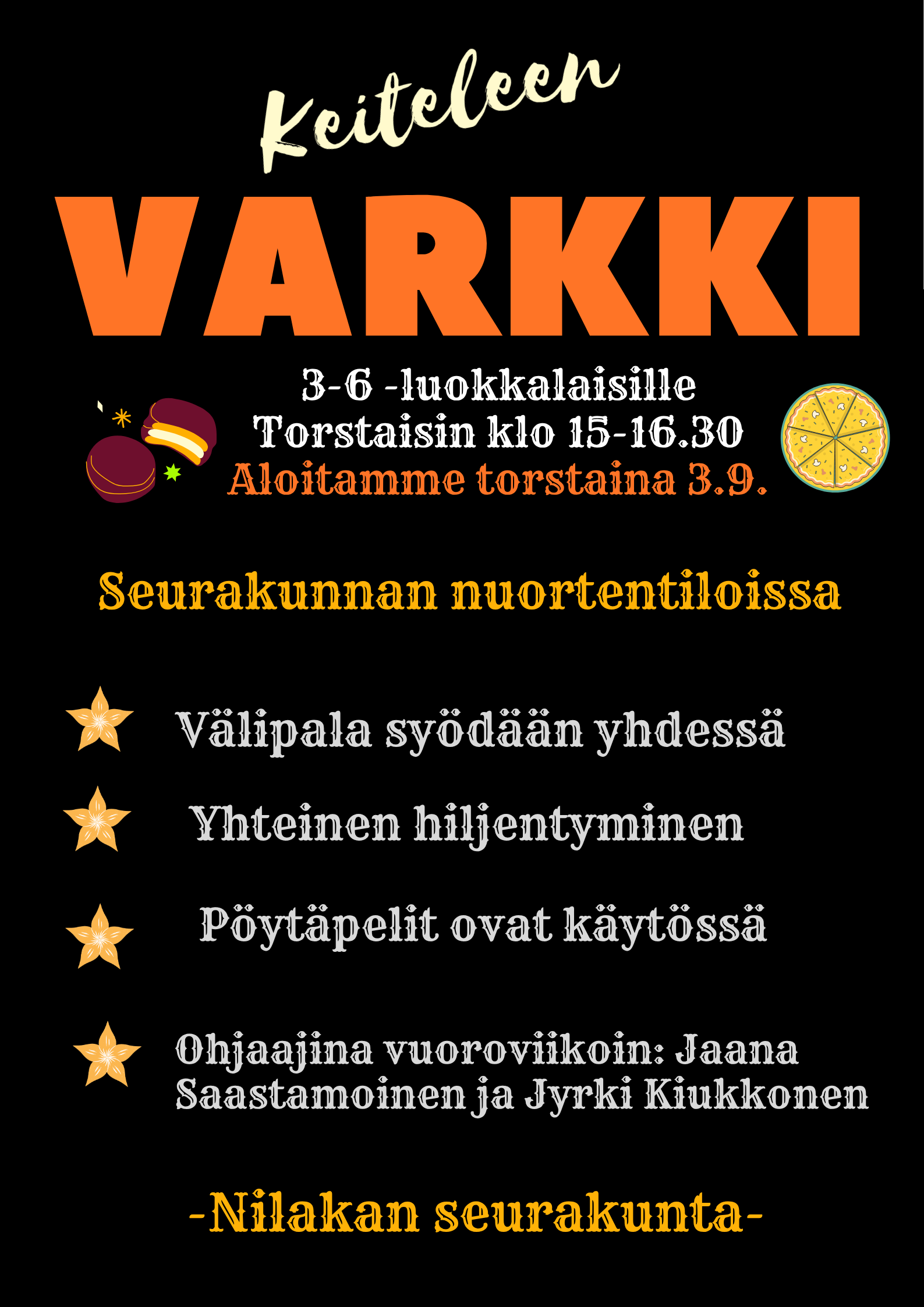Kuva Varkki-iltapäivän mainoksesta.